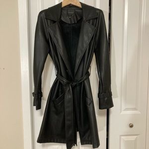 Faux leather trench coat, worn once